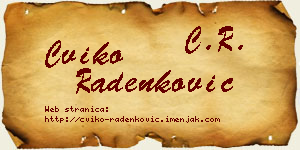 Cviko Radenković vizit kartica